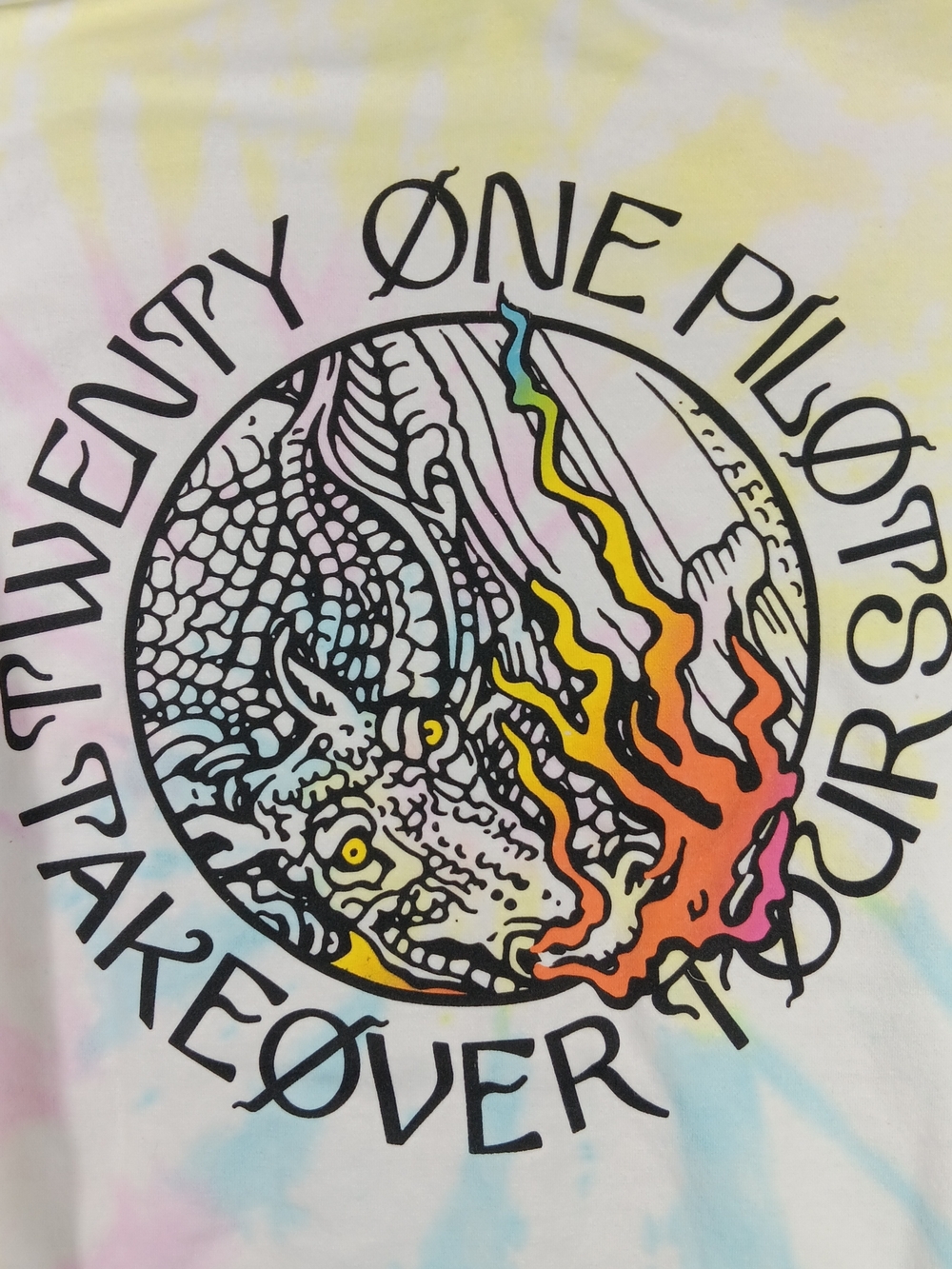 Twenty One Pilots Hoodie Adult Large Takeover Tour Tie Dye Dragon Graphic - Picture 5 of 13
